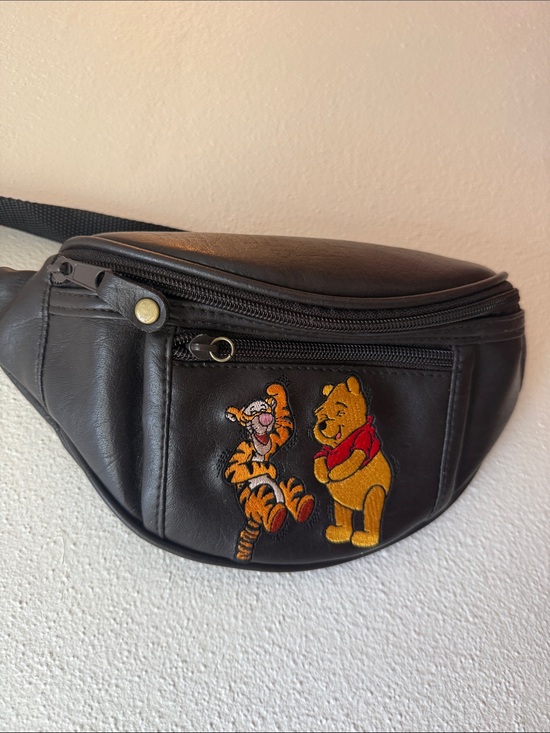 Disney Handbags - Vintage 90s Disney Dark Brown Leather Winnie the Pooh & Tigger Belt Bag